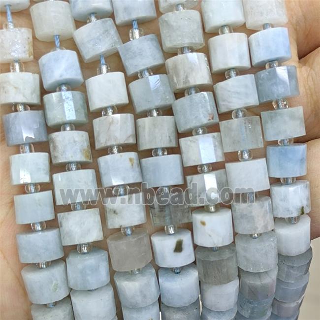 Natural Aquamarine Beads Tube Faceted