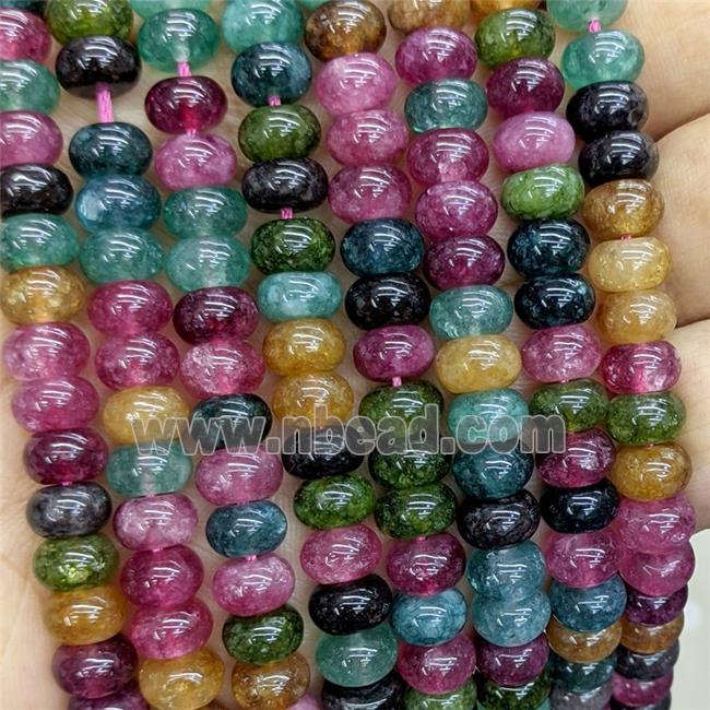 Jade Beads Multicolor Dye Smooth Rondelle