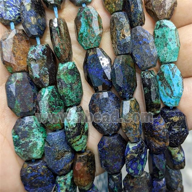 Natural Azurite Beads Faceted Rectangle