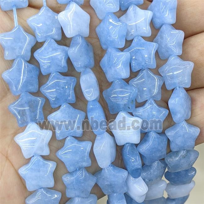 Natural Aquamarine Star Beads Blue Treated