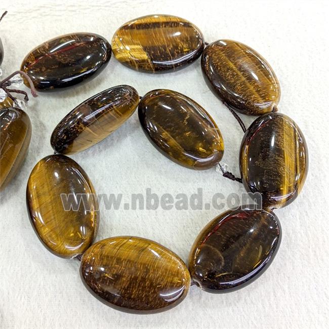 Natural Tiger Eye Stone Oval Beads