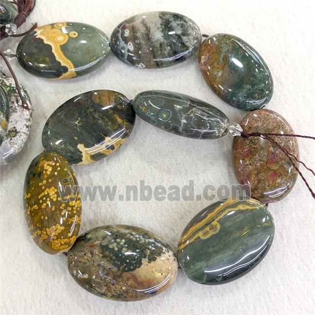 Natural Ocean Agate Oval Beads