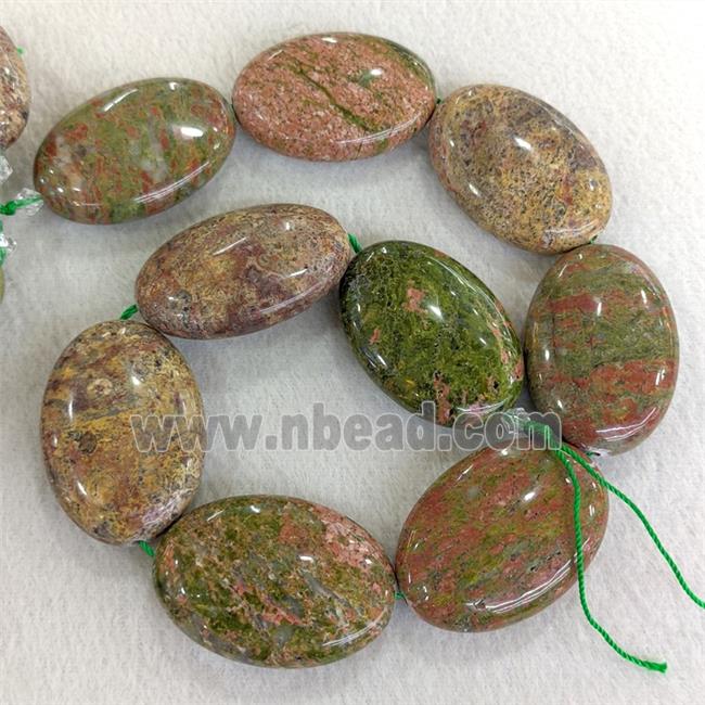 Natural Unakite Oval Beads