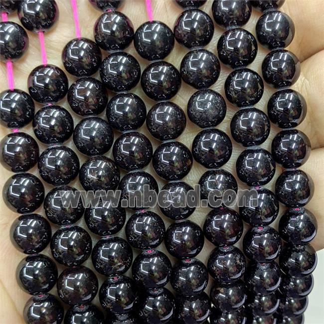Natural Garnet Beads Smooth Round