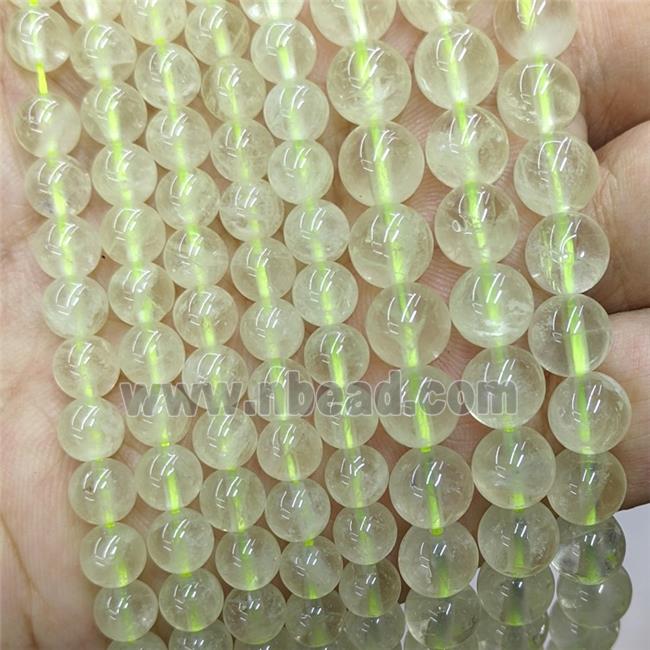 Natural Lemon Quartz Beads Smooth Round