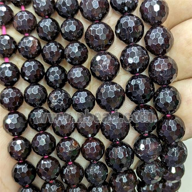 Natural Garnet Beads Faceted Round