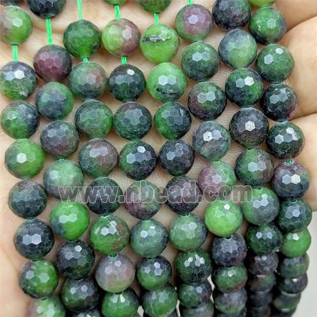 Jade Beads Dye faceted Round Green