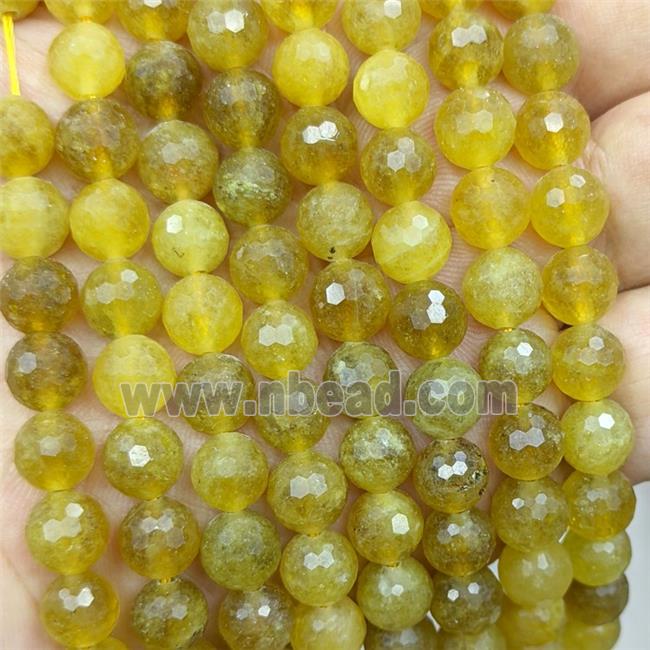 Jade Beads Dye faceted Round Olive