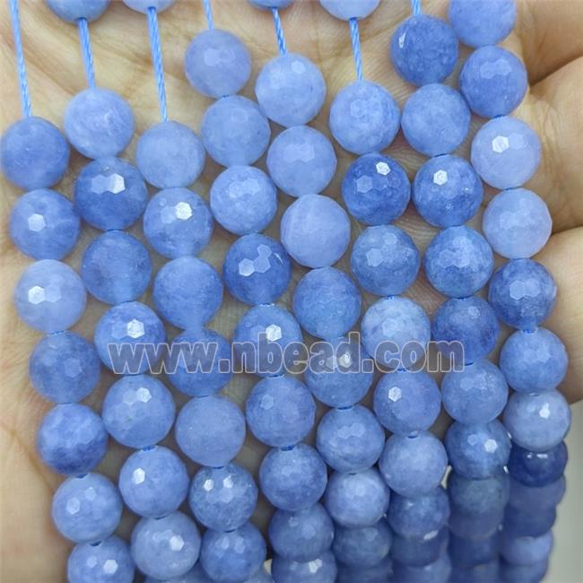 Blue Jade Beads Dye faceted Round