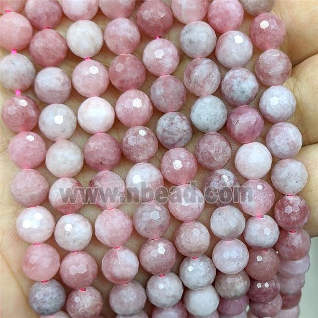 Pink Jade Beads Dye faceted Round
