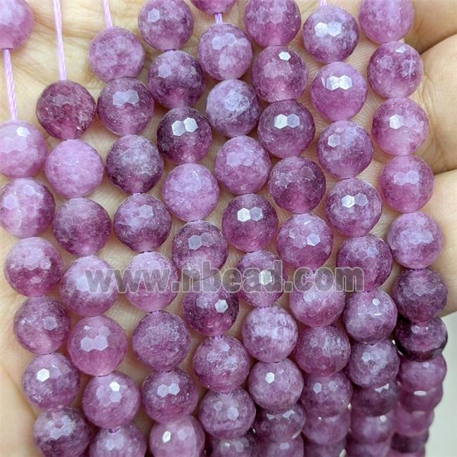 Red Jade Beads Dye faceted Round