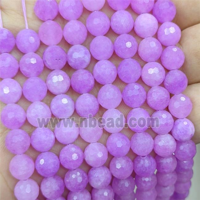 Lavender Jade Beads Dye faceted Round