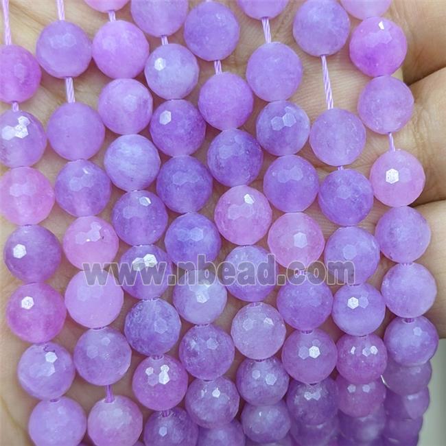 Lavender Jade Beads Dye faceted Round