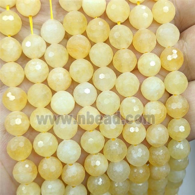 Honey-yellow Jade Beads Dye faceted Round