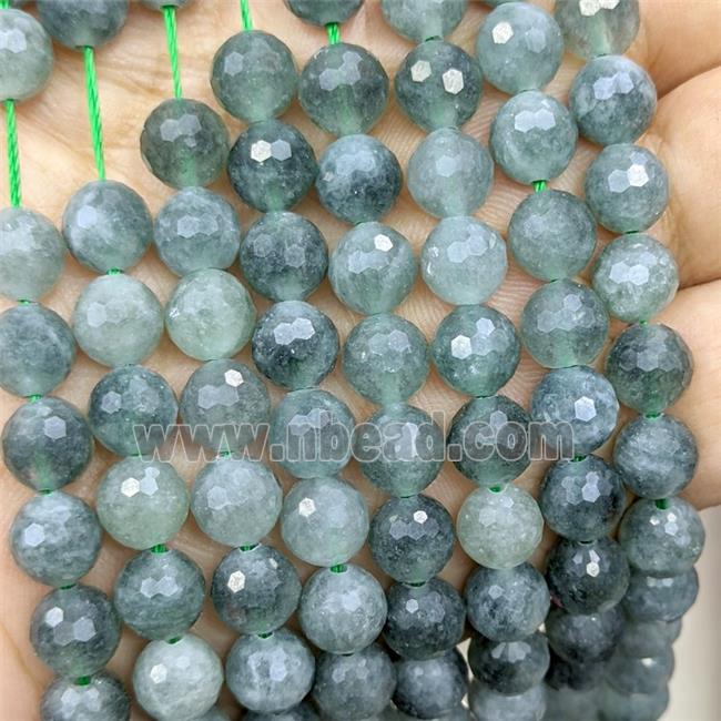 Green Jade Beads Dye faceted Round