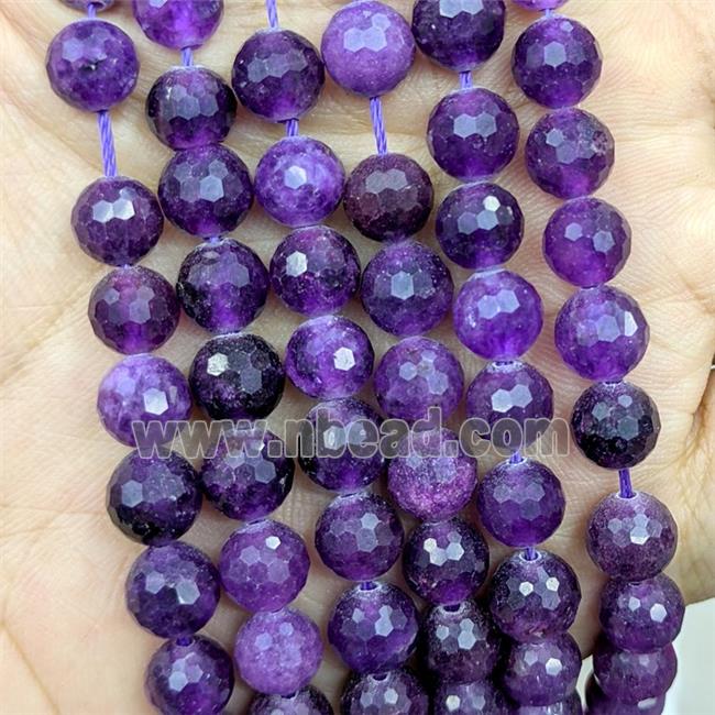 Purple Jade Beads Dye faceted Round