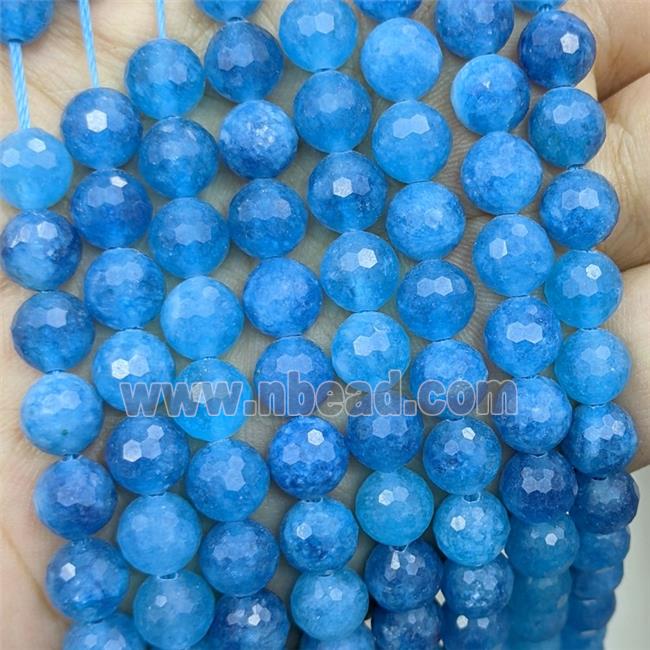 Skyblue Jade Beads Dye faceted Round