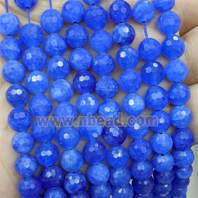 Royalblue Jade Beads Dye faceted Round