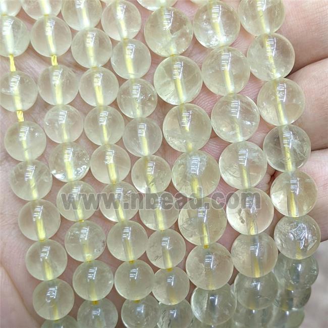 Natural Lemon Quartz Beads Smooth Round