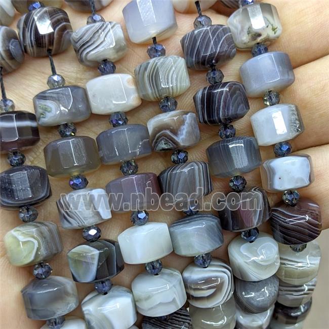 Natural Botswana Agate Heishi Beads Faceted Gray