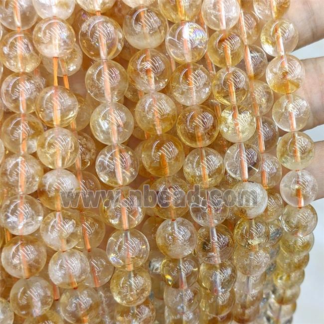 Naural Yellow Citrine Beads Smooth Round A-Grade