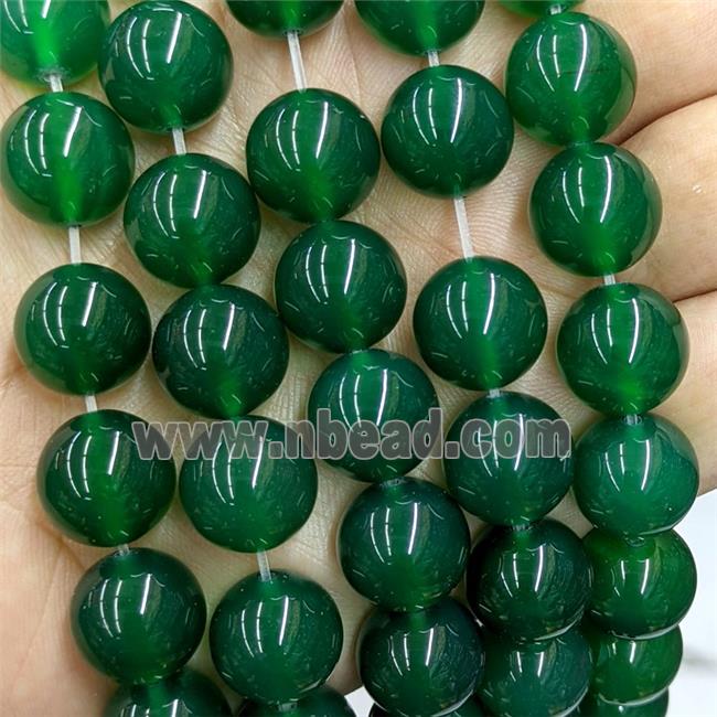 Natural Agate Beads Green Dye Smooth Round