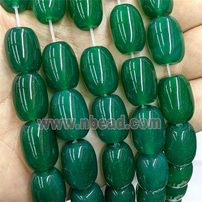 Natural Agate Beads Barrel Green Dye
