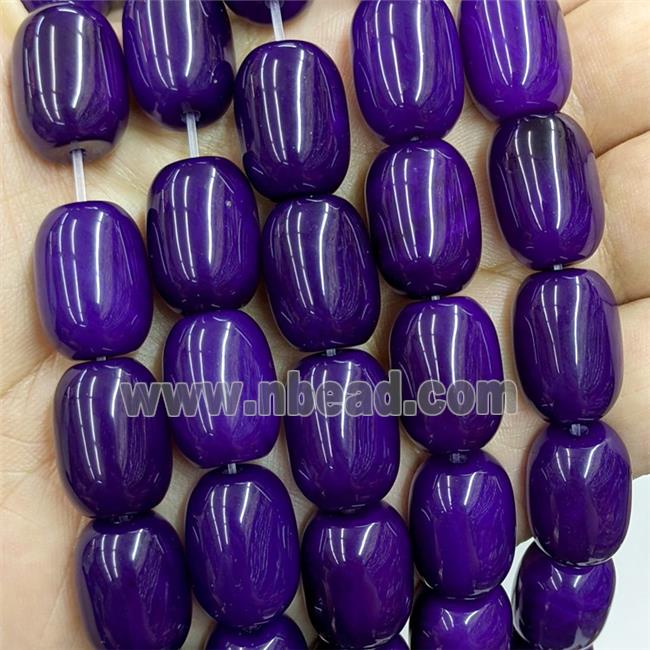 Natural Agate Beads Barrel Purple Dye