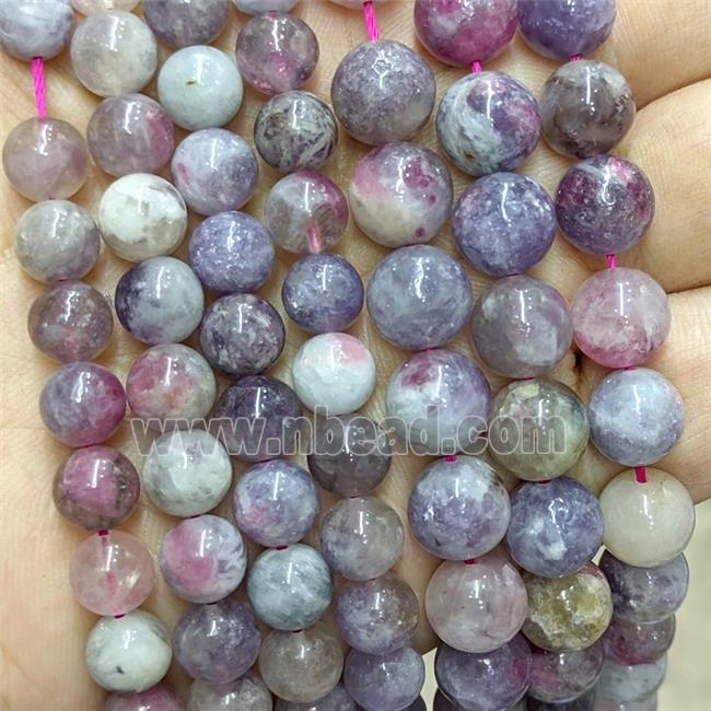 Natural Sakura Tourmaline Beads Pink Smooth Round