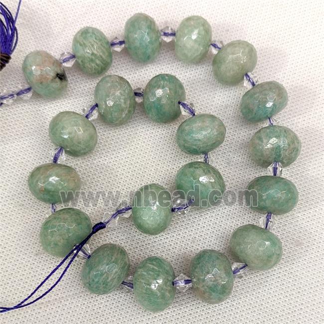 Natural Green Amazonite Beads Faceted Rondelle