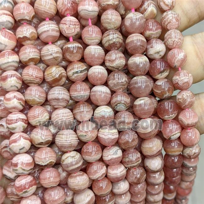 Natural Pink Argentina Rhodochrosite Beads Smooth Round