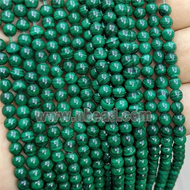 Natural Green Malachite Beads Smooth Round
