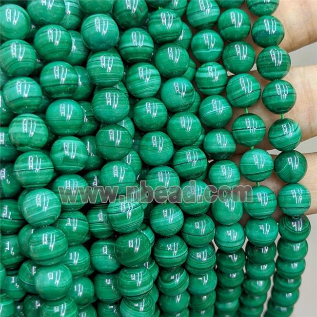 Natural Green Malachite Beads Smooth Round