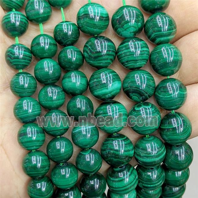 Natural Green Malachite Beads Smooth Round