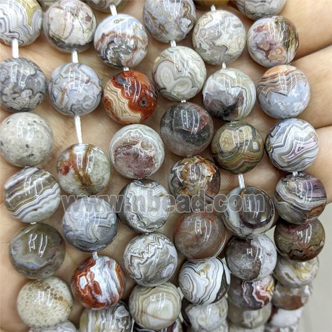 Natural Mexican Crazy Lace Agate Beads Smooth Round