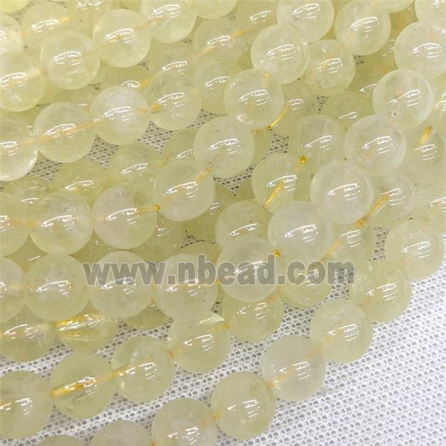 Natural Lemon Quartz Beads Smooth Round