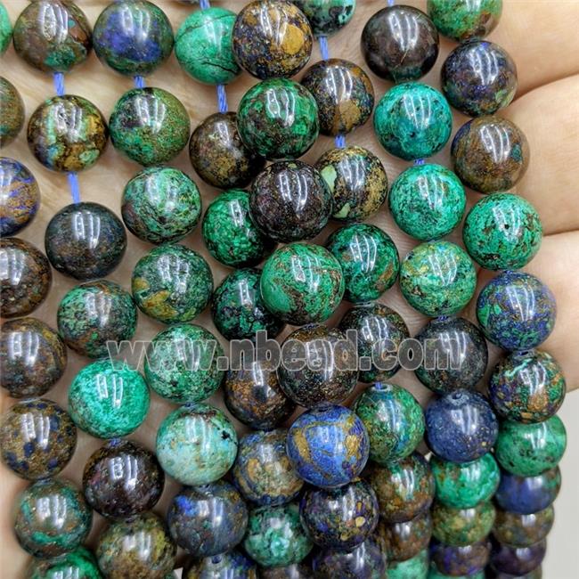Natural Azurite Beads Smooth Round