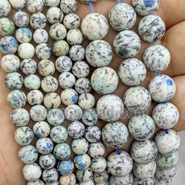 Natural K2 Jasper Beads Blue A-Grade Smooth Round