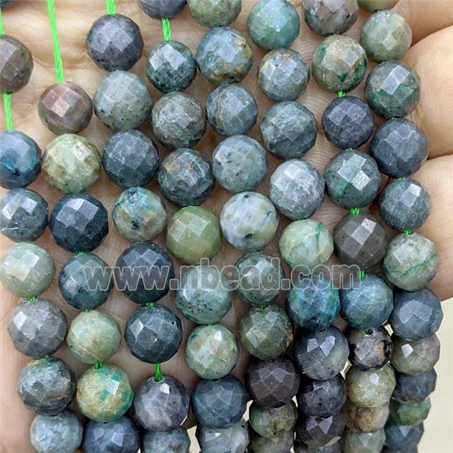 Silica Chrysocolla Beads Green Faceted Round