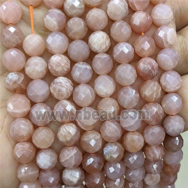 Natural Peach Sunstone Beads Smooth Round