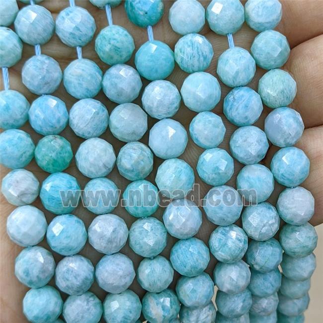 Natural Green Amazonite Beads Faceted Round