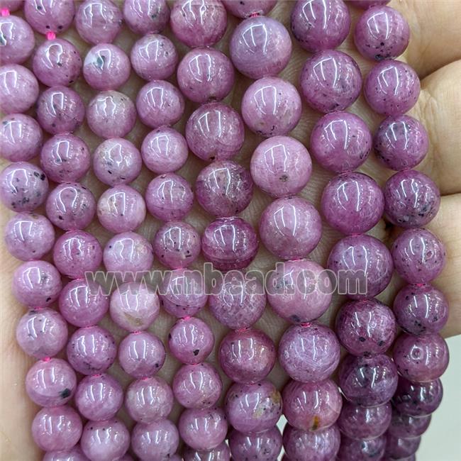 Natural Ruby Beads Red Smooth Round