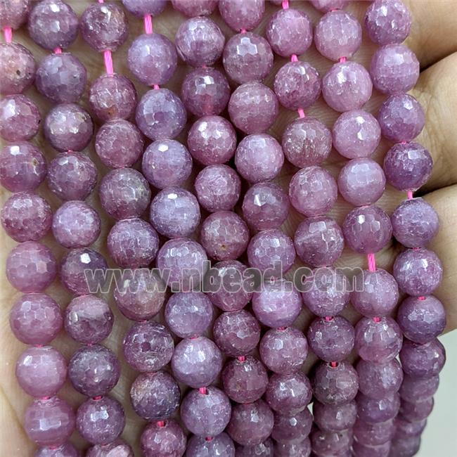 Natural Ruby Beads Red Faceted Round