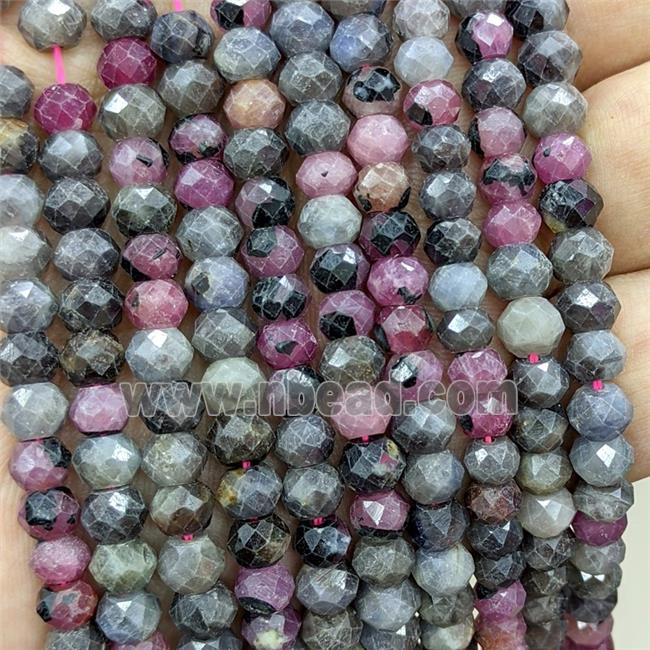 Natural Ruby And Sapphire Beads Faceted Rondelle