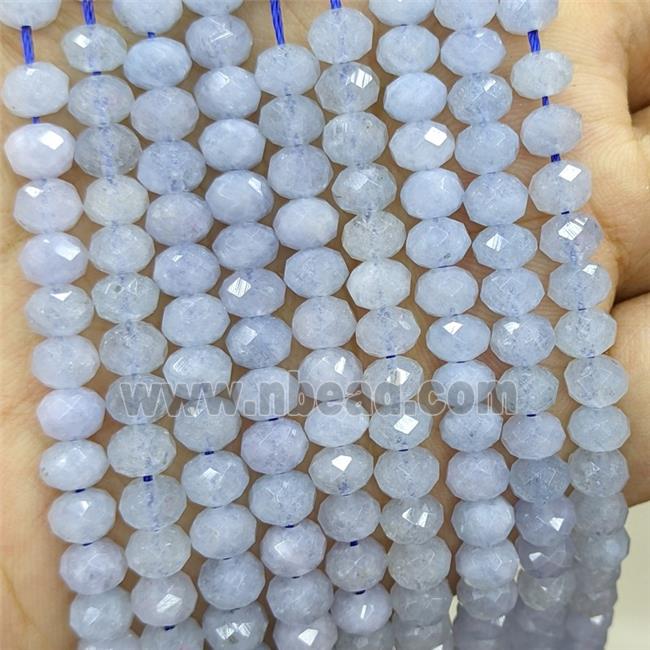 Natural Blue Aquamarine Beads Faceted Rondelle