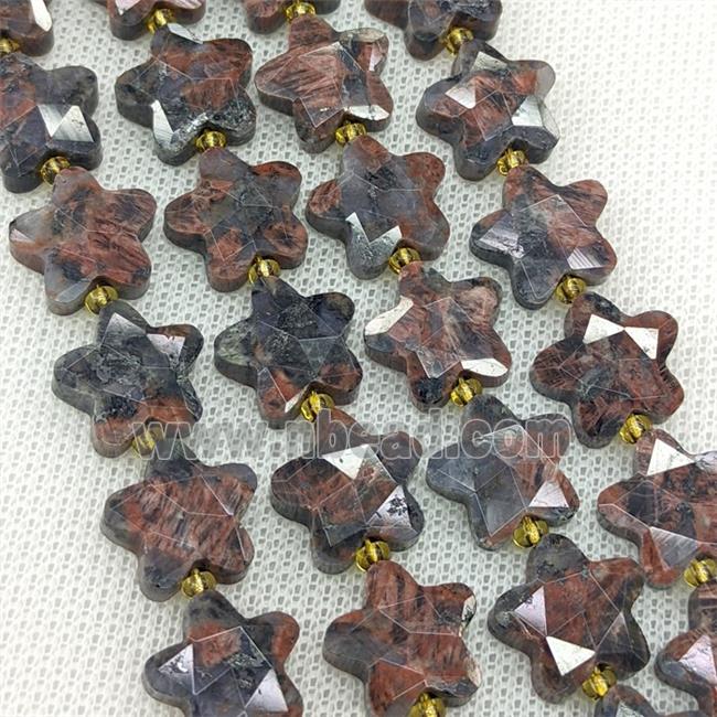 Natural Natural Yooperlite Flame Jasper Star Beads Faceted