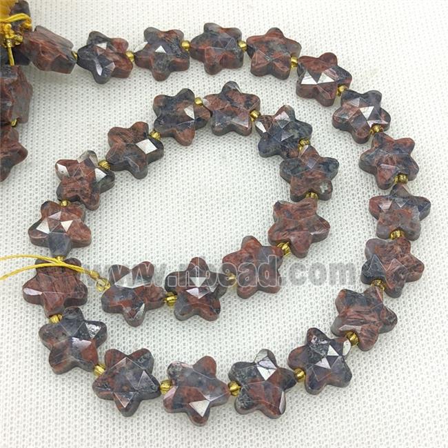 Natural Natural Yooperlite Flame Jasper Star Beads Faceted