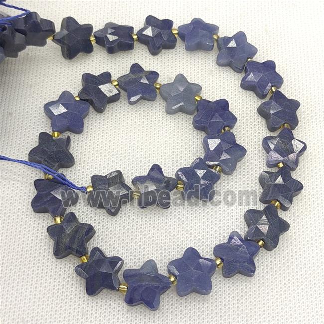 Natural Blue Aventurine Star Beads Faceted