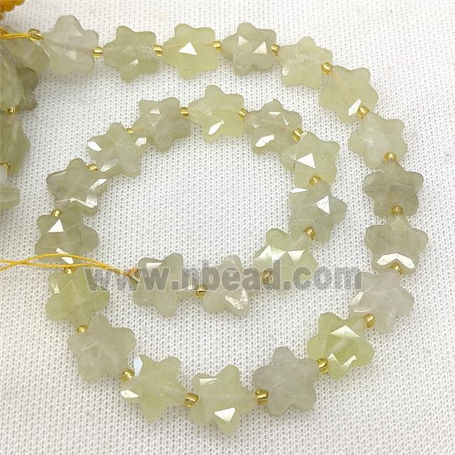 Natural Lemon Quartz Star Beads Faceted