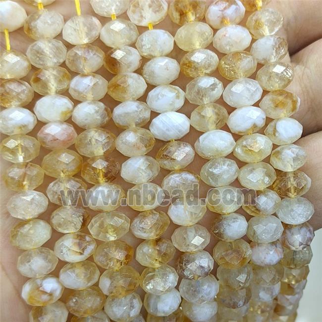 Natural Yellow Citrine Beads Faceted Rondelle